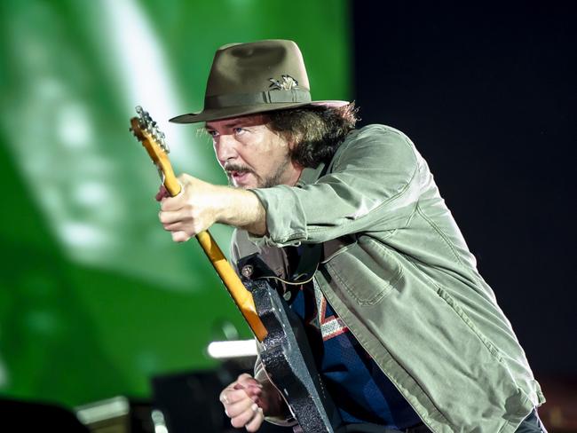 13/11/2024: US rock band Pearl Jam performing at People First Stadium, Gold Coast, on the opening night of its Dark Matter Australian tour. Picture: Simone Gorman Clark