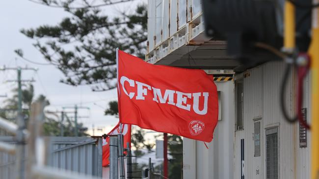 CFMEU officials allege they faced an “unlawful picket” last month while inspecting safety concerns. Picture Glenn Hampson