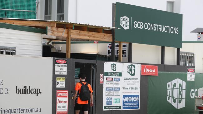 Workers completing construction on Marine Quarter at Labrador for GCB Constructions. Picture Glenn Hampson