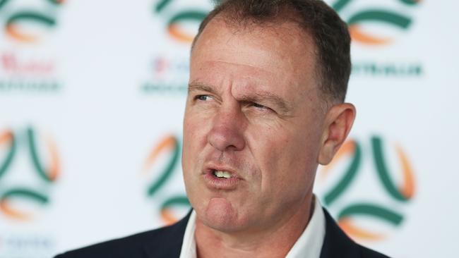 SYDNEY, AUSTRALIA — DECEMBER 04: Matildas coach Alen Stajcic speaks to the media during a media opportunity after the FFA announcement of the national team rebranding at the Overseas Passenger Terminal on December 04, 2018 in Sydney, Australia. (Photo by Matt King/Getty Images)