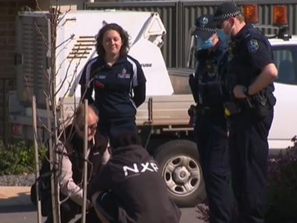 Police and council inspectors attend a residence in Gawler South. Council is now conducting an investigation into a French mastiff attack on a 30-year-old woman. Picture: Nine News