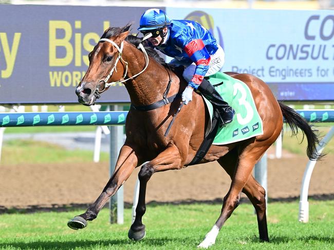 Chinny Boom wins in record time on the Gold Coast. Picture: Grant Peters, Trackside Photography.