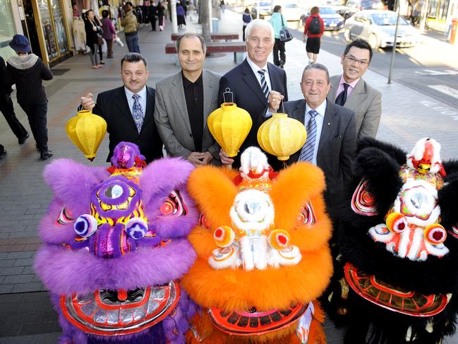 Launch of the Moon Festival in Cabramatta by Fairfield City Council in John Street Cabramatta, including Clr. Samir Yousif, Clr. Albert Mooshi, Mayor Nick Lalich, Clr Anwar Khoshaba, and Clr Dennis Huynh.