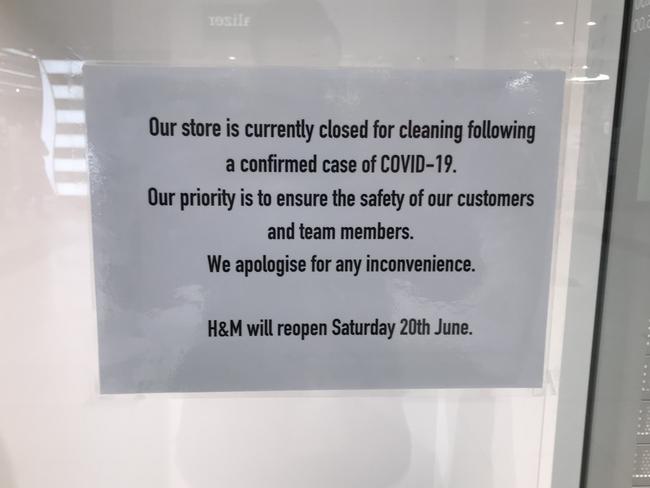 The H&amp;M store at Northland is closed. Picture: Nick D'Ubano