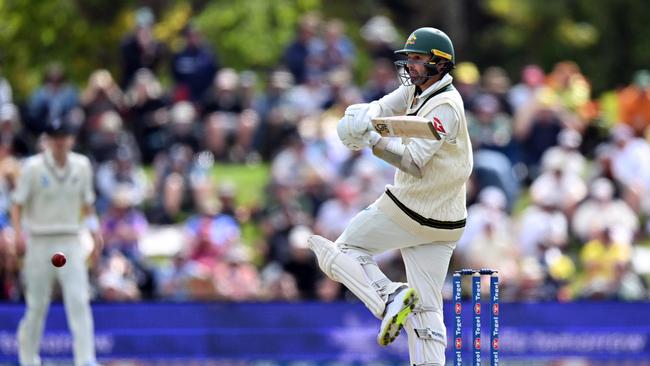 Nathan Lyon was among the Aussie players that made more runs than Smith in New Zealand. (Photo by Kai Schwoerer/Getty Images)