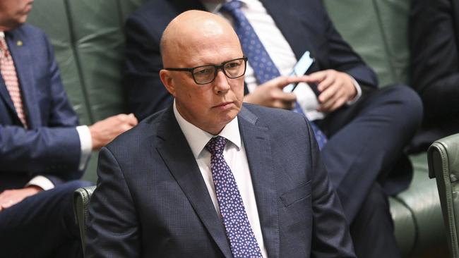 Peter Dutton moved away from the Coalition’s stance on the budget on Sunday after indicating that a temporary reduction could offer some relief. Picture: Martin Ollman/NCA NewsWire