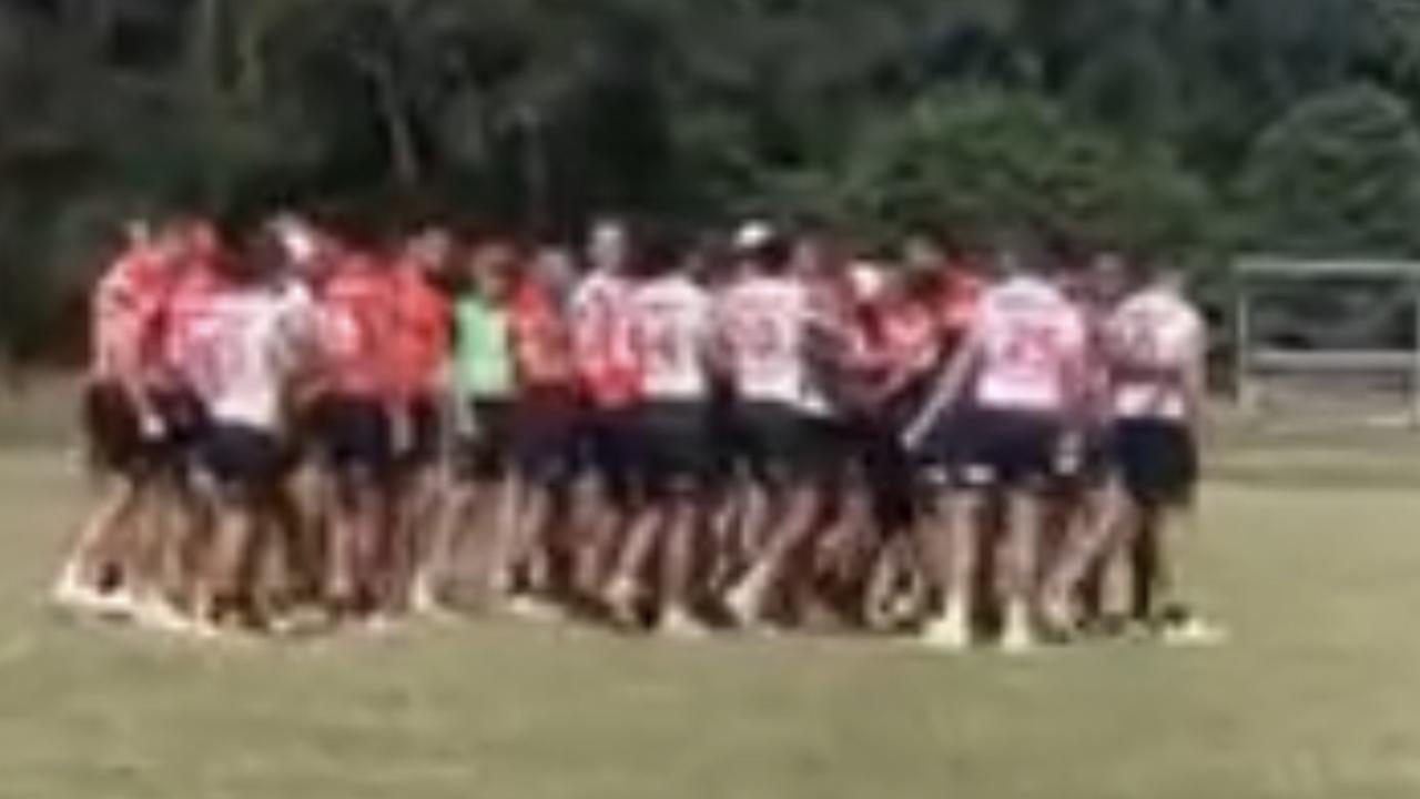 Tempers flared between Junior Amone and Zac Lomax at St George Illawarra’s pre-season camp, as Dragons teammates stepped in to separate the pair.