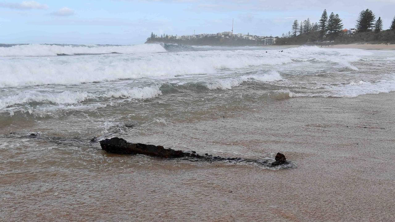 SS Dicky shipwreck, Dicky Beach. Picture: Patrick Woods.