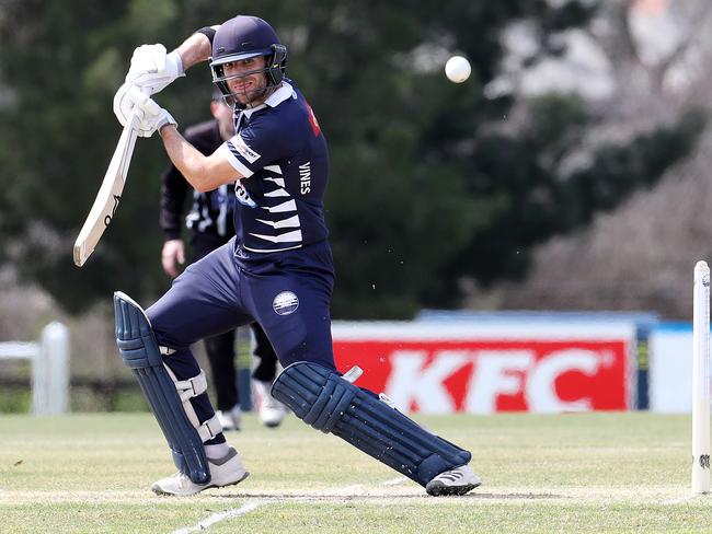 Star Geelong batsman Eamonn Vines knocks one into the off-side. Picture: Peter Ristevski