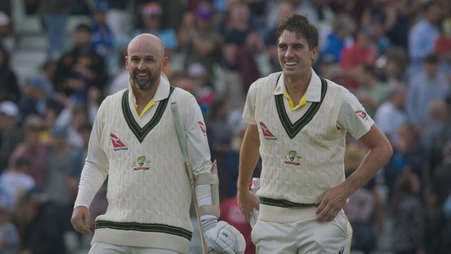 Pat Cummins didn’t want Nathan Lyon to come out to bat. Photo: Amazon Prime Video.