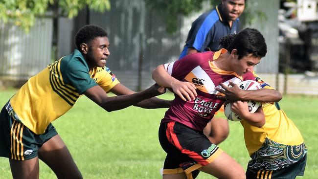 Carter Bates, ISHS. Photographs from the Will Murdoch Perpetual Shield. The annual U14 rugby league competition, in its second year, involved Gilroy Santa Maria College, Ingham State High School and St Teresa's Catholic College Abergowrie. Picture: Cameron Bates