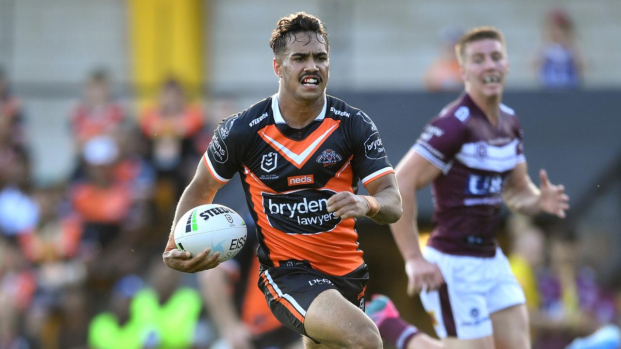 Daine Laurie has looked a class above for Wests Tigers. Picture: Gregg Porteous/NRL Photos