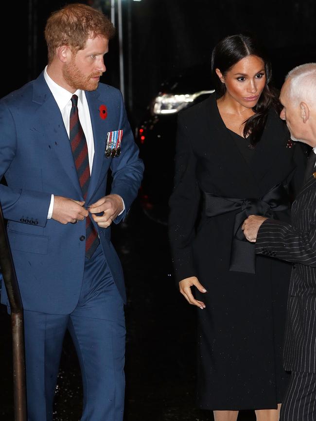 The Duke and Duchess of Sussex attend the Royal British Legion Festival of Remembrance. Picture: Chris Jackson/Getty Images