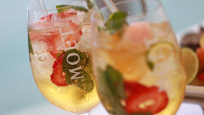 Palazzo Versace's waterfront restaurant Vie serves up Moet with strawberries. Photo: Kit Wise