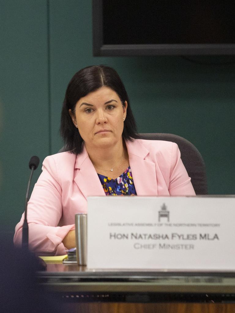 NT Chief Minister Natasha Fyles in parliament. Picture: Floss Adams.