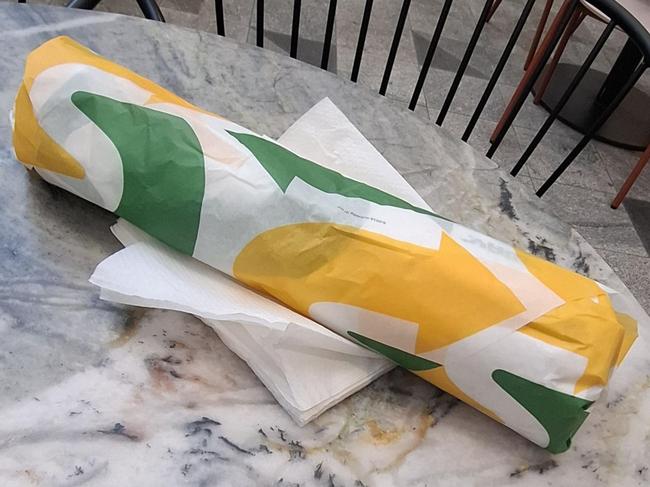 A Melbourne man has been left shocked by the price of a Subway Footlong. Picture: Reddit