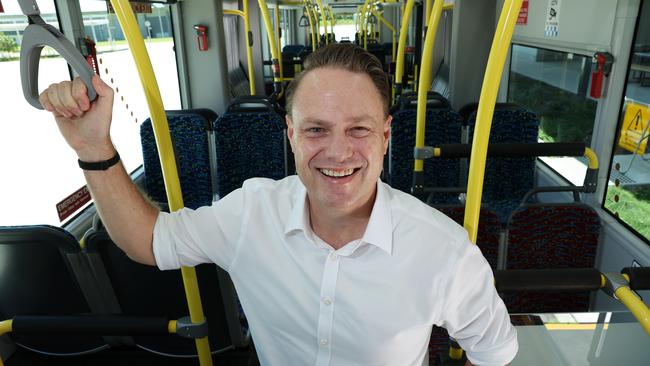 Lord Mayor Adrian Schrinner on the Brisbane Metro. Picture: Liam Kidston