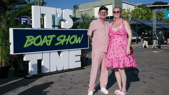 David and Alison Costello at the Sanctuary Cove Boat Show. Picture: Glenn Campbell