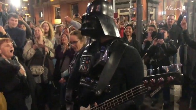 U2 concert after-show with Darth Vadar