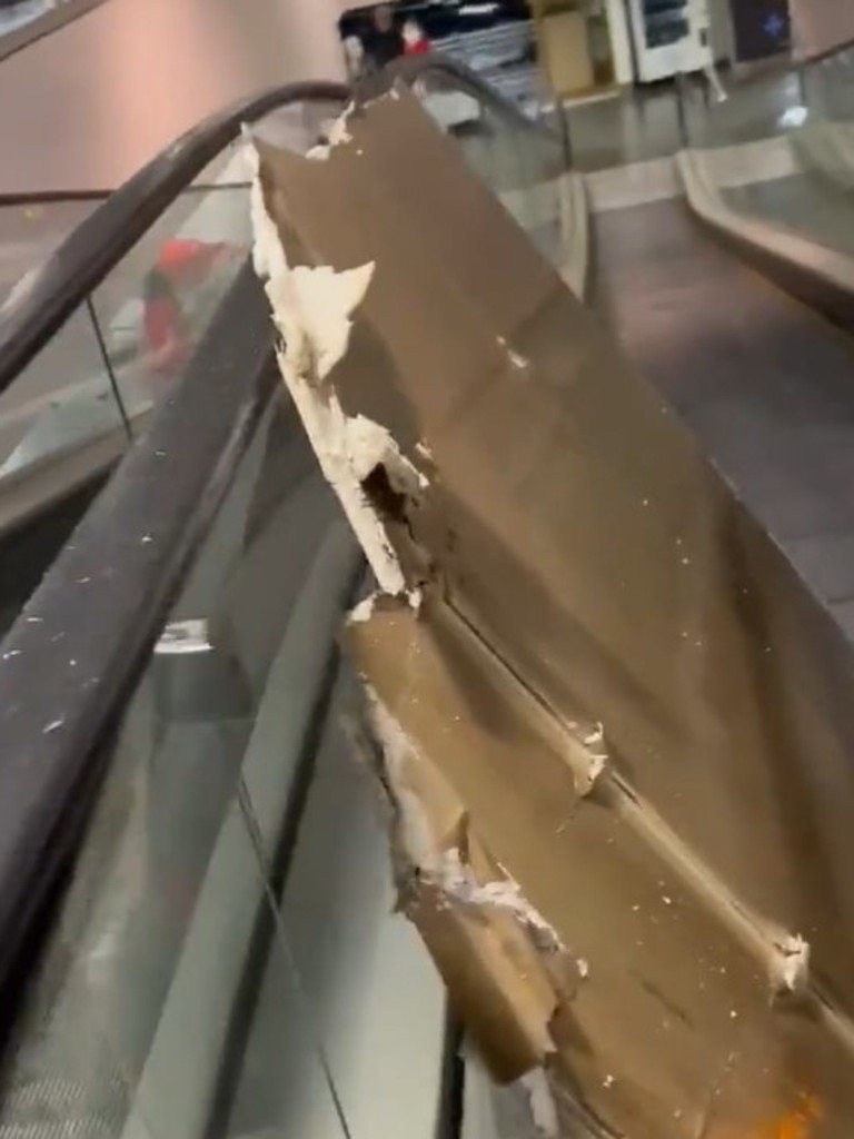 Rain-hit Westfield Bondi Junction ceiling collapses onto escalator