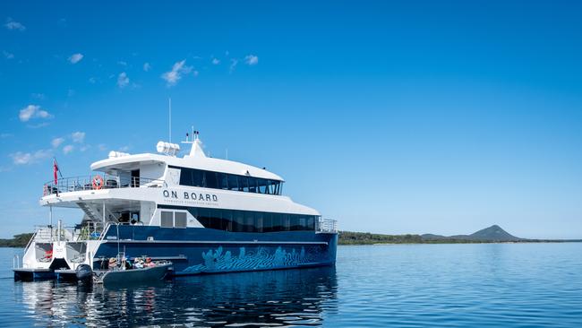 Tasmanian Expedition Cruises. Odalisque III in Bond Bay. Escape 30 April 2023 Destinations Southwest Tasmania Photo - Carolyn Beasley