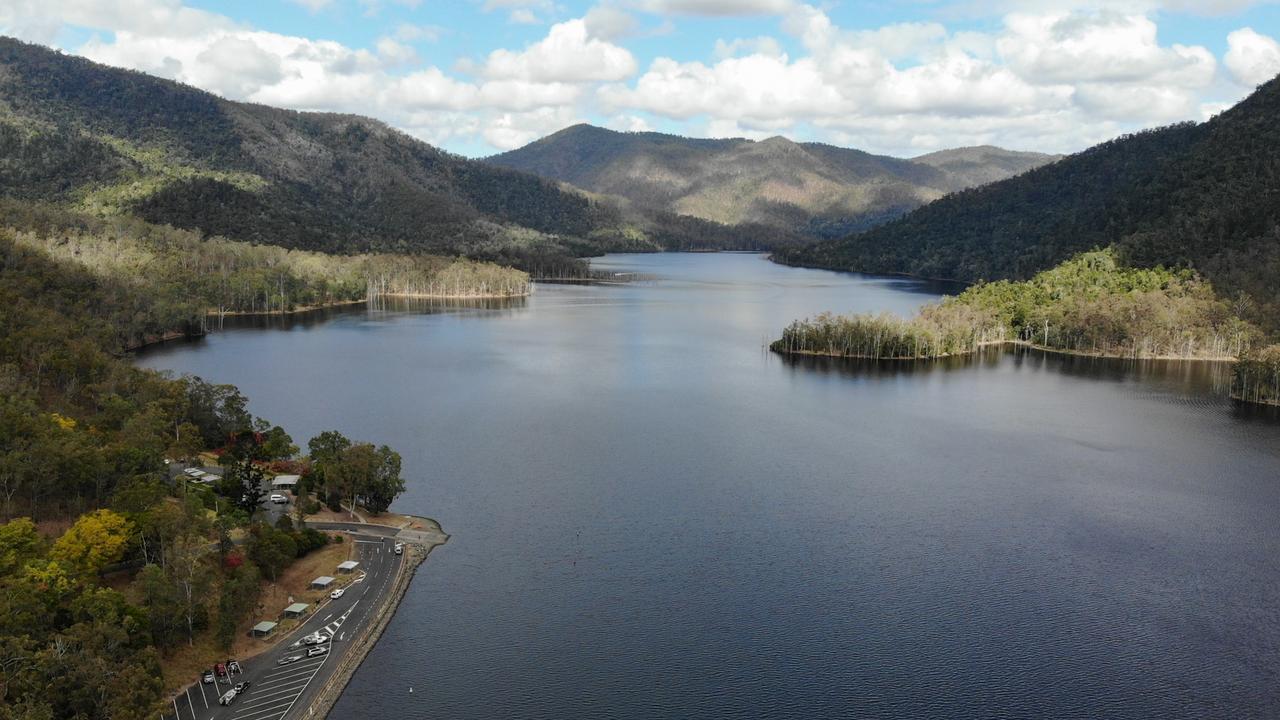 Qld Hydro are in the exploratory phase of transforming Borumba Dam into a pumped hydro powerhouse. Borumba Dam, Saturday August 5, 2023. Picture: Christine Schindler