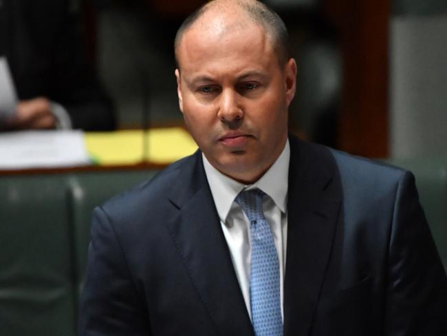 Treasurer Josh Frydenberg during Question Time. Picture; AAP.