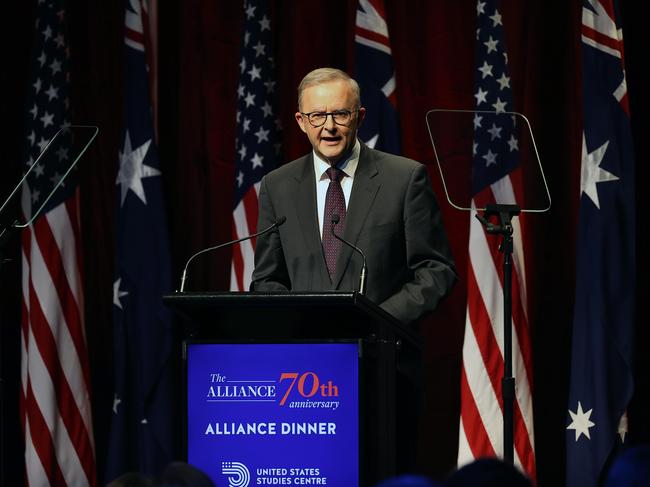 Anthony Albanese speaks at the Alliance Dinner. Picture: Gary Ramage