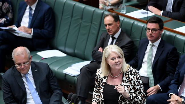 Karen Andrews during Question Time at Parliament House. Picture: Tracey Nearmy/Getty Images