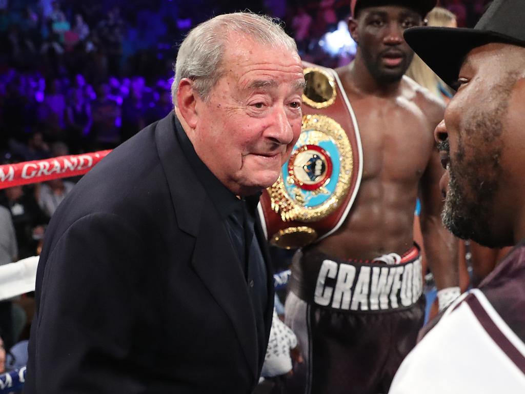 Bob Arum at the fight between Jeff Horn and Terence Crawford to decide the WBO Welterweight title in 2018. Picture: Peter Wallis