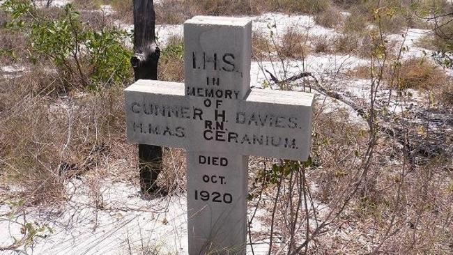 Warrant-Officer John Henry Davies grave in Pago Mission, Western Australia. Picture: Lieu