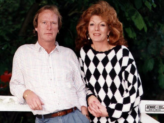 Actor Dennis Waterman with wife Rula Lenska in 1992. Picture: Supplied