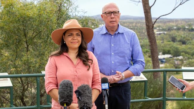 Opposition Leader Peter Dutton announced on Tuesday Jacinta Price will fill the role of shadow minister for Indigenous Australians after Julian Leeser's resignation. Picture: Liam Mendes / The Australian
