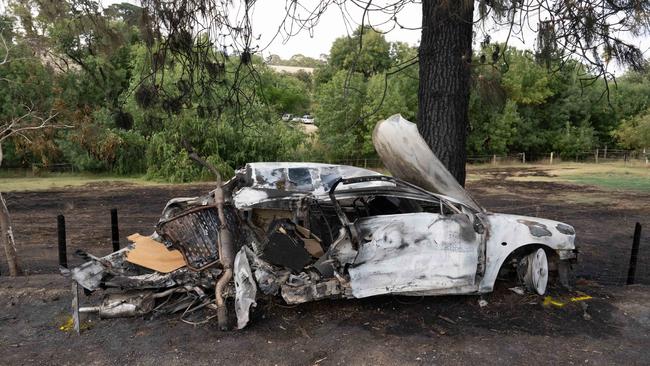 The fatal crash on Williamstown Road in Cockatoo Valley. Picture: NCA NewsWire / Morgan Sette