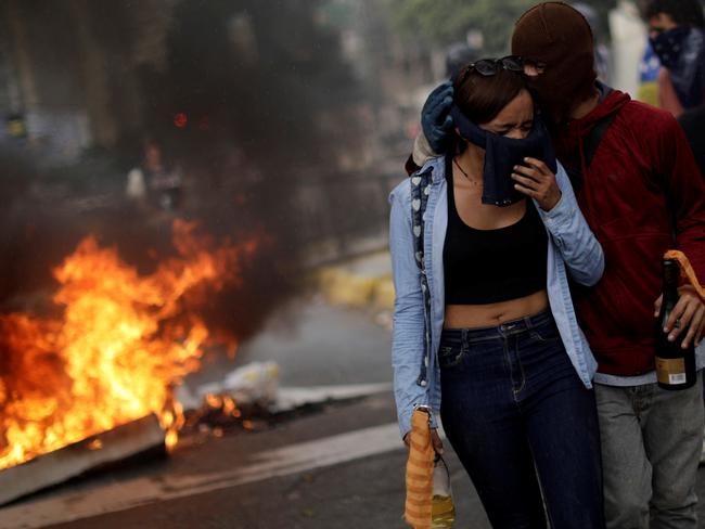 The Venezuelan capital Caracas has been rocked by deadly clashes between security forces and protesters rallying against president Nicolas Maduro. Picture: Reuters/Ueslei Marcelino