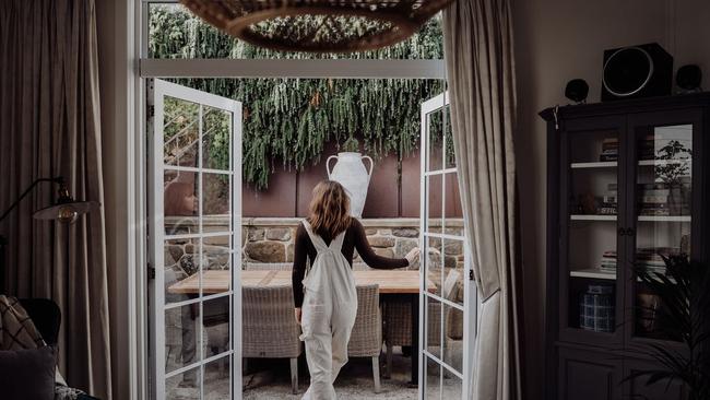 Little Taliska cottage in Stanley. Outdoor shower in the courtyard. Picture: Anna Critchley