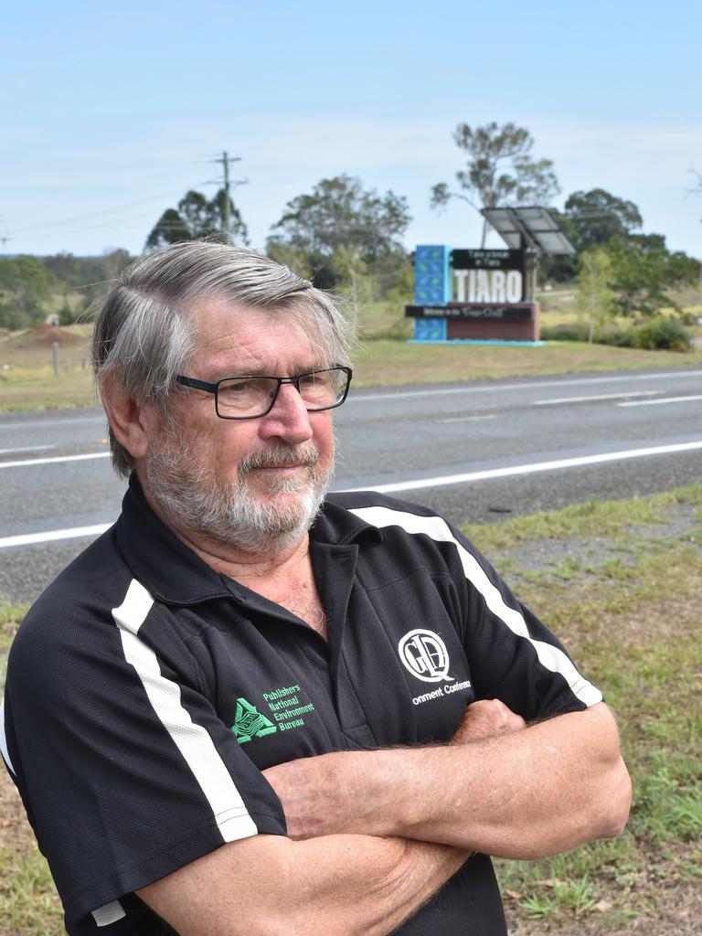 Darryl Stewart at the Tiaro sign.