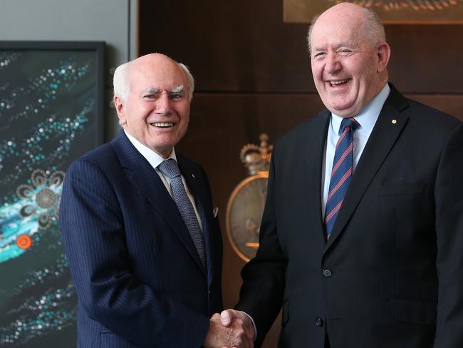 Former PM John Howard and Former Governor-General, General Sir Peter Cosgrove reflect on Australia's INTERFET role in East Timor, at a UNSW seminar marking 20 years since East Timor's independence referendum, at Defence Headquarters in Canberra. Picture Kym Smith