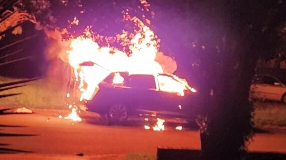 One of the burnt out cars in Greenacre. Picture: Supplied