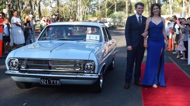 Zachary Hampson (school captain) and Sarah Futrill at the North Rockhampton High School Formal 2023.