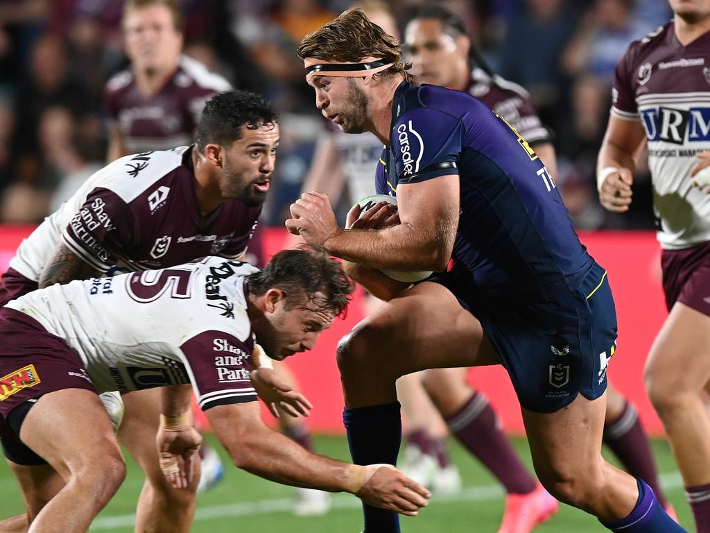 Origin forward Christian Welch scored just the fifth try of his NRL career. (Photo by Bradley Kanaris/Getty Images)