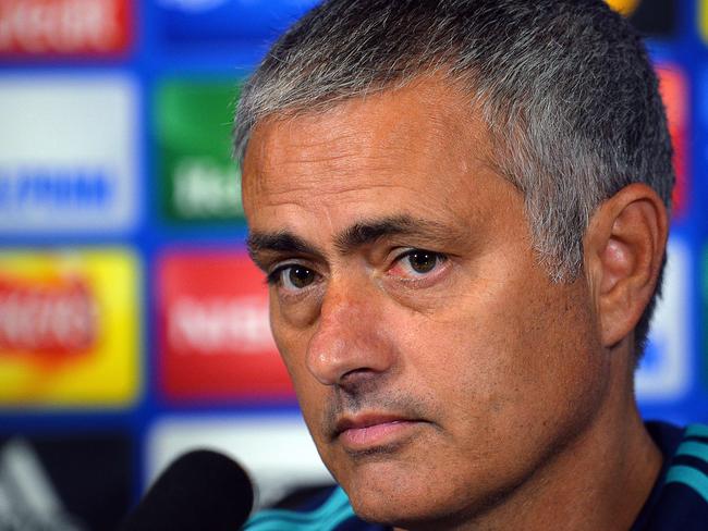 Chelsea's Portuguese manager Jose Mourinho gives a press conference at Chelsea's training ground, in Stoke D'Abernon, near London, on September 15, 2015, ahead of the team's forthcoming UEFA Champions League group G football match against Maccabi Tel Aviv. AFP PHOTO / GLYN KIRK