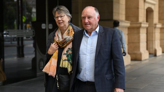 Former Renewal SA boss John Hanlon, right, outside court last week. Picture: NCA NewsWire