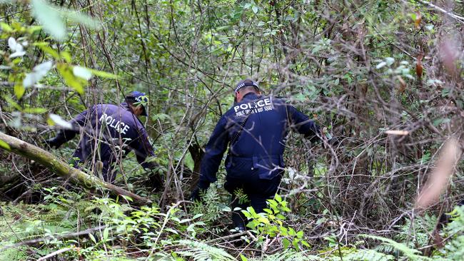 Police search bush land near Bonny Hills on the NSW mid north coast hoping to find clues in the disappearance of William Tyrrell. Pic Nathan Edwards