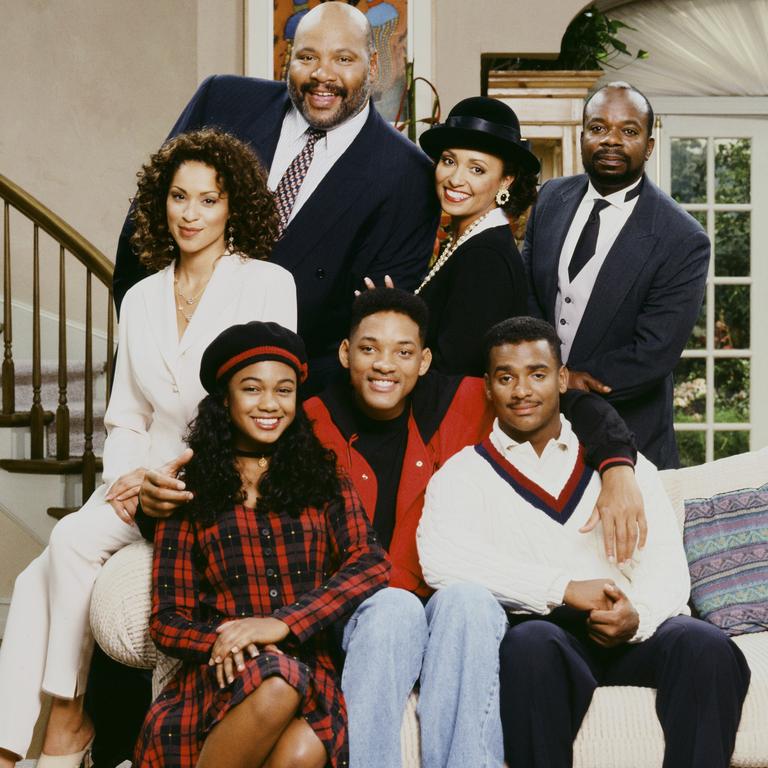 Tatyana Ali with Will Smith and The Fresh Prince of Bel-Air cast in 1993. Picture: Chris Haston/NBC/NBCU Photo Bank via Getty Images.