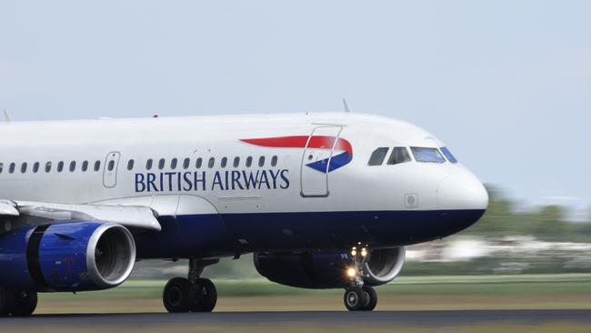 British Airways Airbus A320 taking off from Schiphol airport