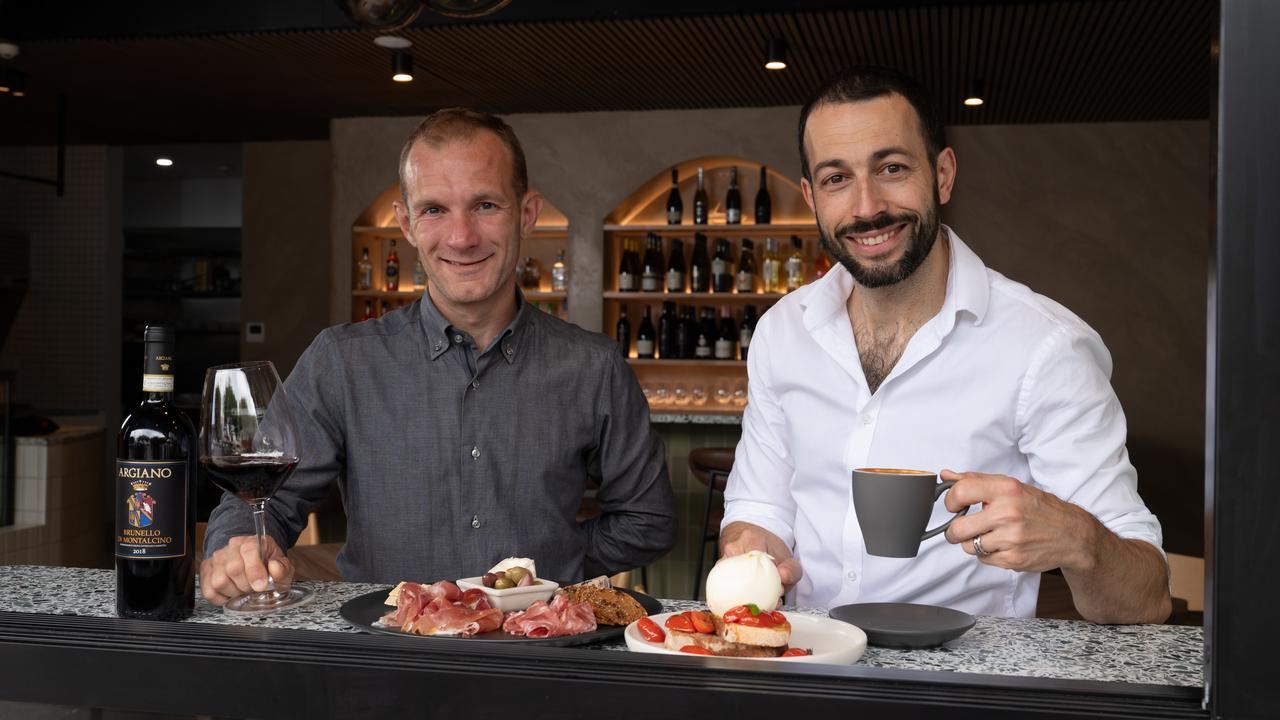 Bibo in Kent Town, launched by Manuel Francesconi, the man behind La Moka on Peel St. He is pictured with wine curator/sommelier Alessandro Paparella. Picture: Naomi Jellicoe.