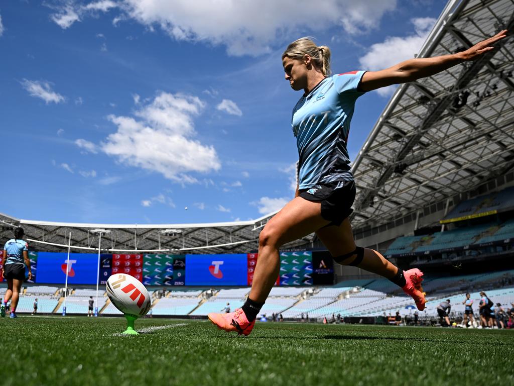 Canterbury NRLW recruit Tayla Preston is already a better than handy goalkicker. Picture: NRL Imagery