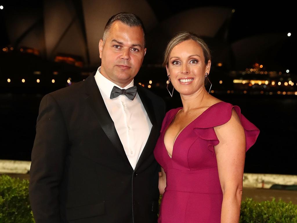 Anthony Seibold with his wife Holly at the 2018 Dally M Awards. (Photo by Mark Metcalfe/Getty Images)