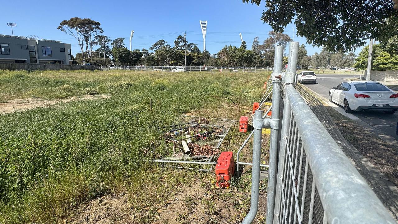 The current state of Unison Housing’s site on the corner of Latrobe Tce and Marshall St. Picture: Alison Wynd.